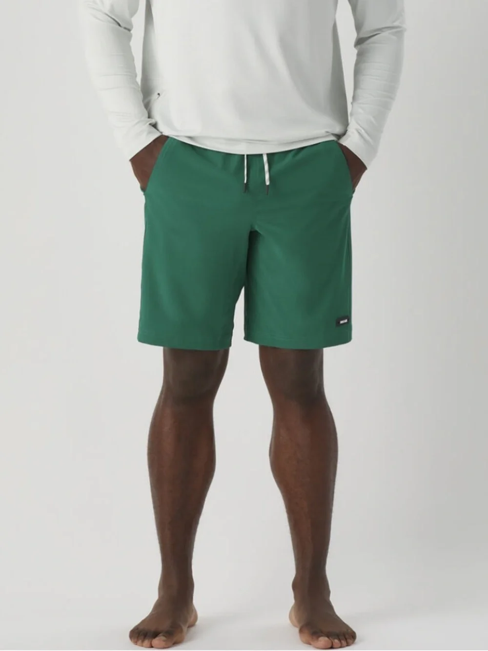Duluth Trading Co Black Men's Swim Trunks with White Drawstring